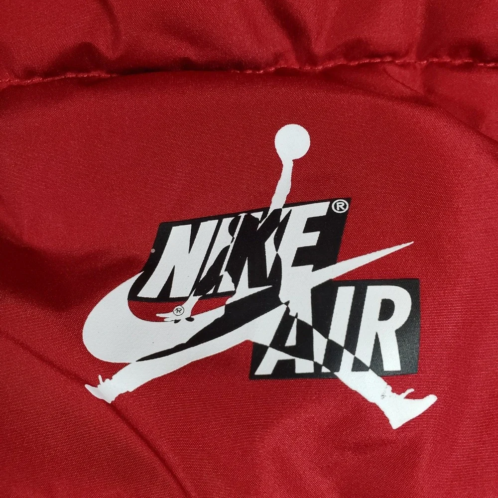 Jordan Puffer Vest Jacket Red Black Nike Air Logo‎ Hooded Boys Youth 13-15 Yrs